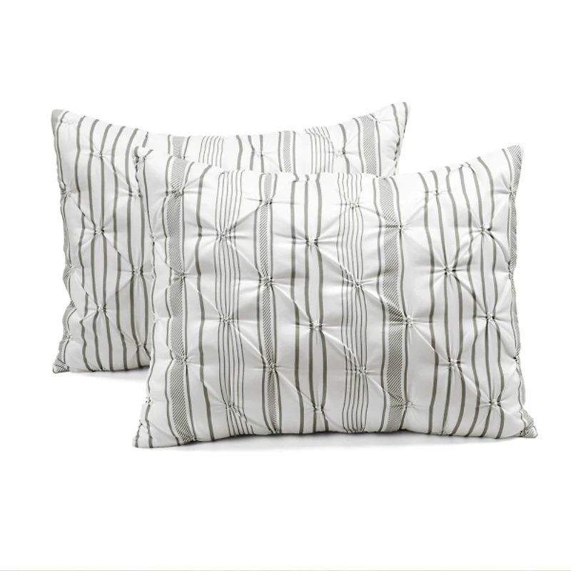 Gray Pintuck Stripe King 5-pc. Comforter Set