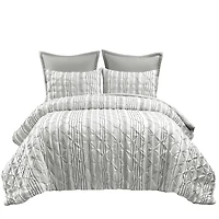 Gray Pintuck Stripe King 5-pc. Comforter Set