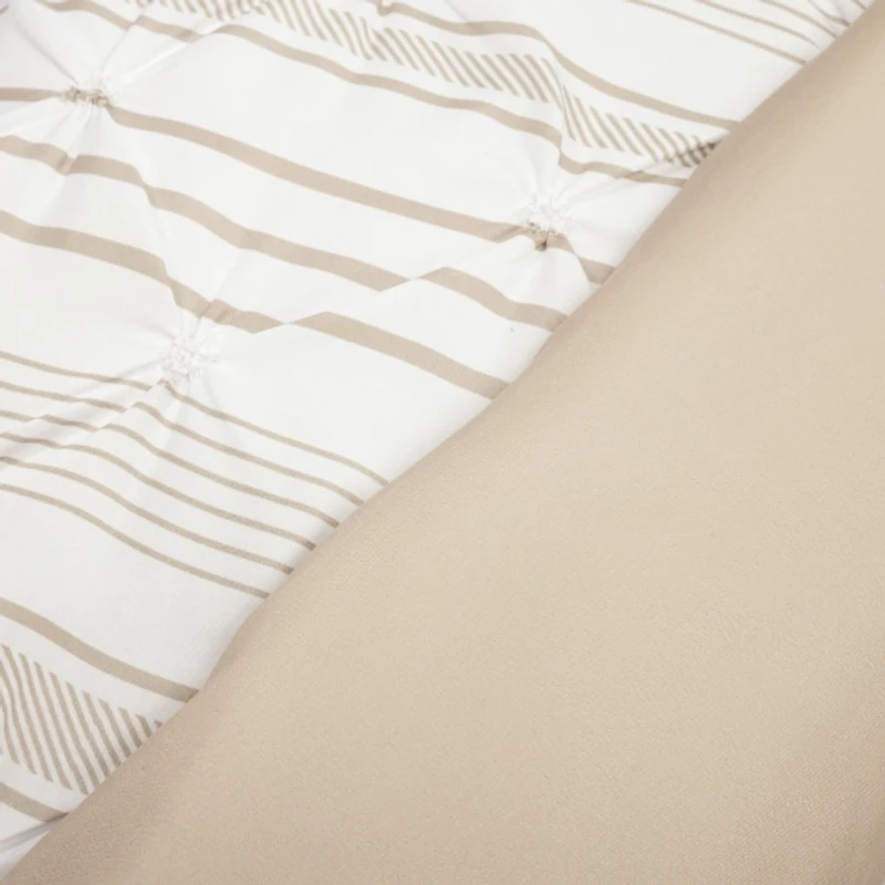 Tan Pintuck Stripe Full/Queen 5-pc. Comforter Set