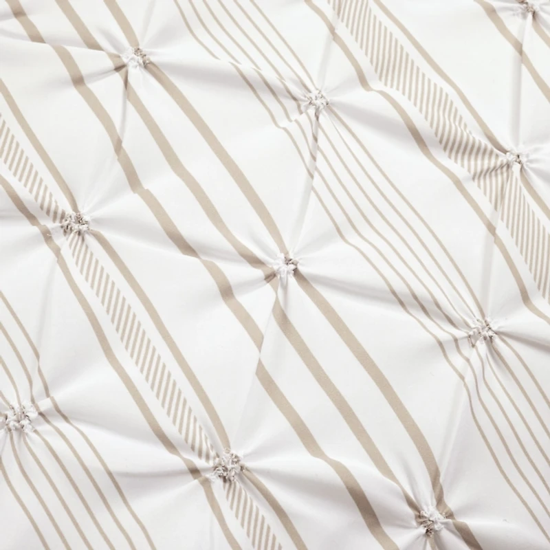 Tan Pintuck Stripe King 5-pc. Comforter Set