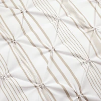 Tan Pintuck Stripe King 5-pc. Comforter Set