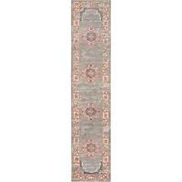 Gray & Pink Central Motif Botanical Runner