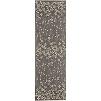 Gray Floral Vine Runner, 2x7