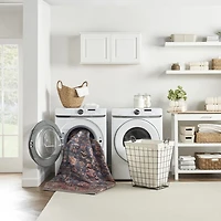 Navy & Brick Botanical Washable Area Rug, 5x7