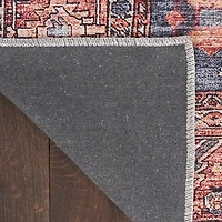 Navy & Brick Botanical Washable Area Rug, 5x7