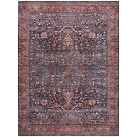 Navy & Brick Botanical Washable Area Rug, 5x7