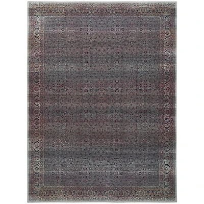 Dark Vintage Floral Washable Area Rug, 5x7