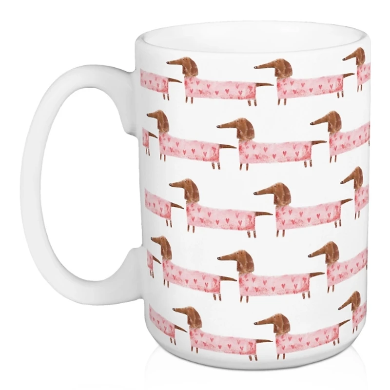 Love You This Much Dachshund Mugs, Set of 2