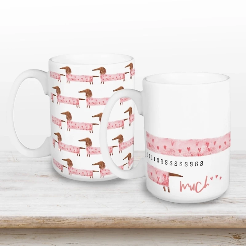 Love You This Much Dachshund Mugs, Set of 2