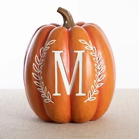 Orange Monogram M Pumpkin Statue