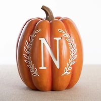 Orange Monogram N Pumpkin Statue