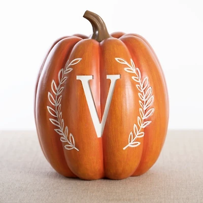 Orange Monogram V Pumpkin Statue