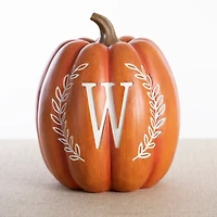Orange Monogram W Pumpkin Statue