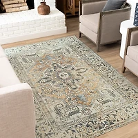 Ivory Wilcox Medallion Area Rug, 6x9