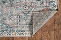 Gray and Blue Barron Washable Area Rug, 5x7