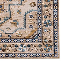 Ivory and Gold Julian Washable Area Rug, 5x7