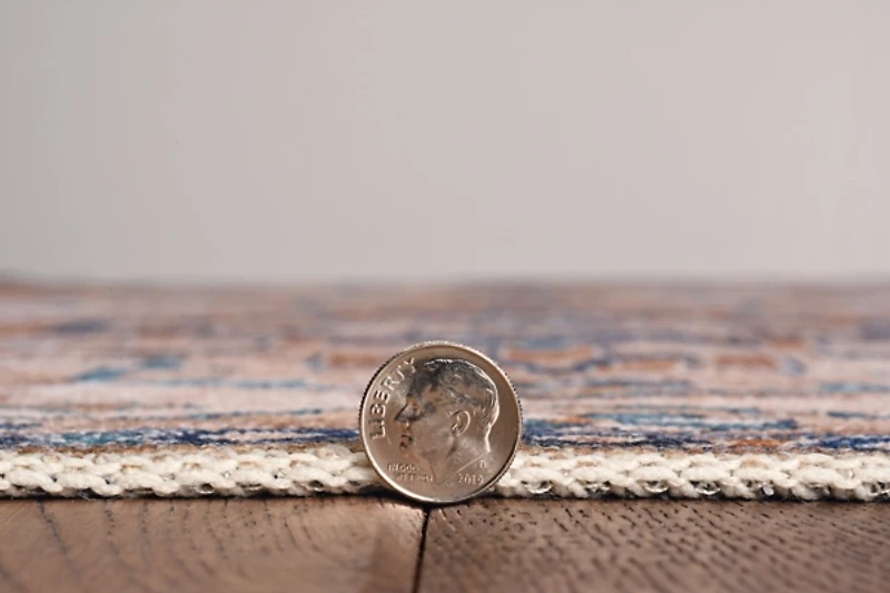 Ivory and Gold Julian Washable Area Rug, 5x7