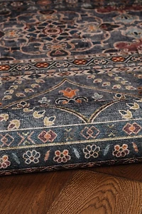 Teal and Ivory Grant Washable Area Rug, 5x7