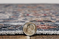 Teal and Ivory Grant Washable Area Rug, 5x7