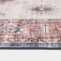 Raquel Red and Ivory Washable Area Rug, 7x9