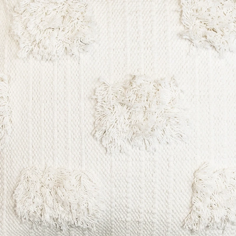 Ivory Tufted Dots Throw Pillow