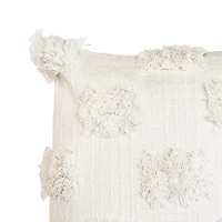 Ivory Tufted Dots Throw Pillow