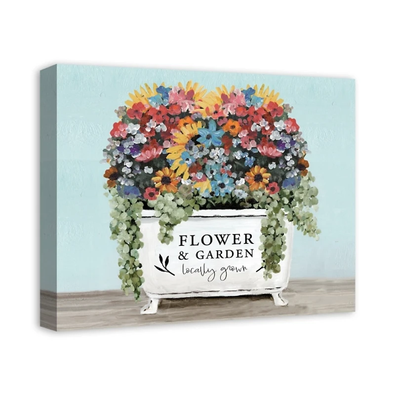 Floral Bathtub Canvas Art Print