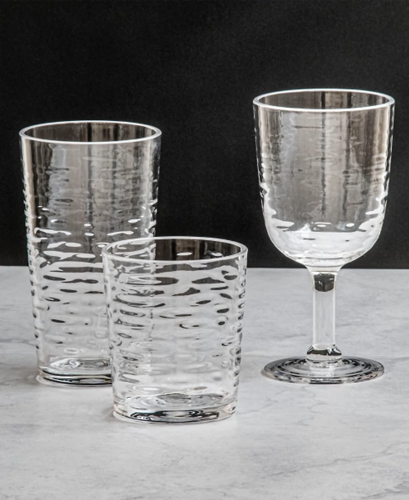 Ripple Clear Shatterproof Goblet Glasses, Set of 6