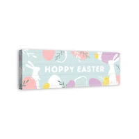 Blue Hoppy Easter Canvas Wall Plaque