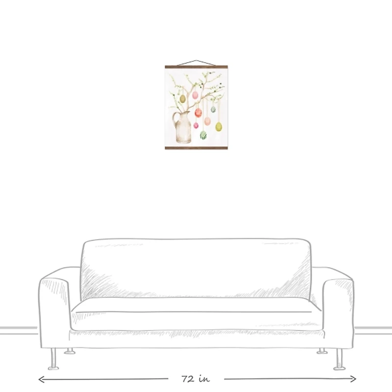 Easter Egg Tree Teak Hanging Canvas Art Print