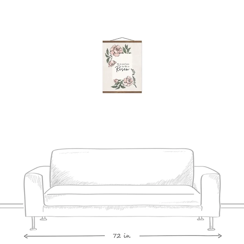 He Has Risen Teak Hanging Canvas Art Print