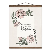 He Has Risen Teak Hanging Canvas Art Print
