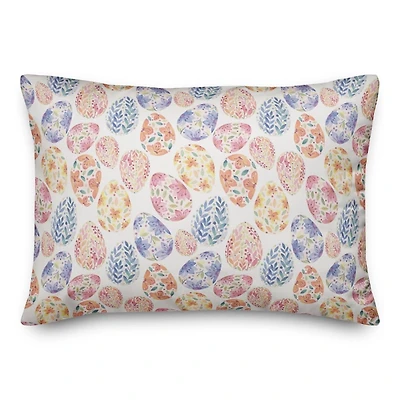 Floral Easter Eggs Lumbar Pillow