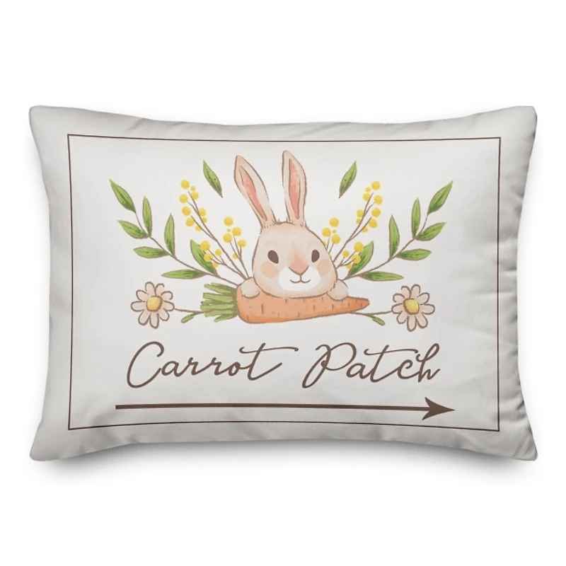 Bunny Carrot Patch Lumbar Pillow