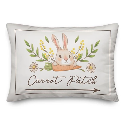 Bunny Carrot Patch Lumbar Pillow