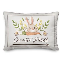 Bunny Carrot Patch Lumbar Pillow