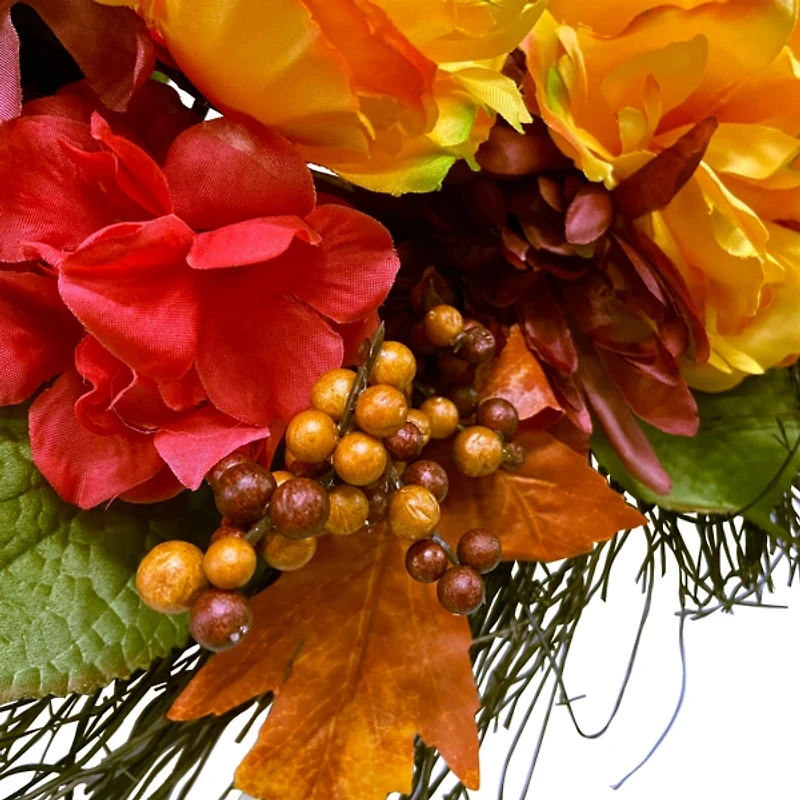 Peony and Mum Floral Wreath
