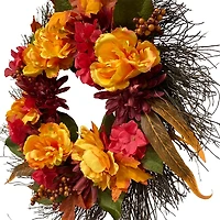 Peony and Mum Floral Wreath