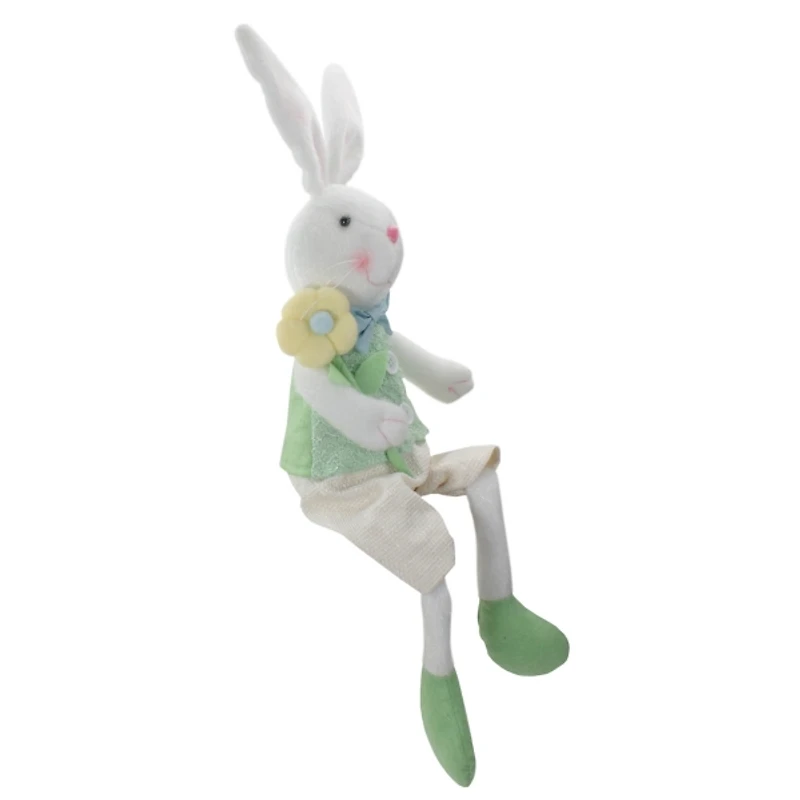 White and Green Easter Bunny Plush