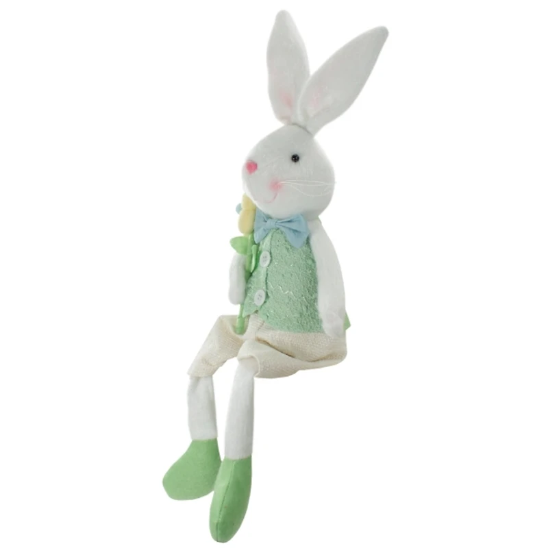 White and Green Easter Bunny Plush