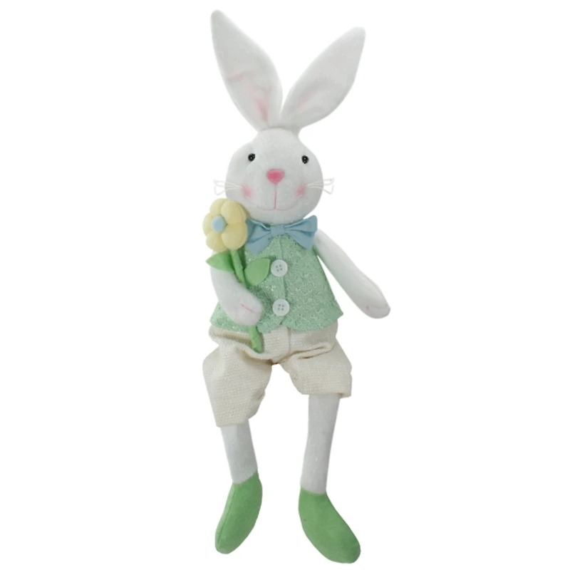 White and Green Easter Bunny Plush