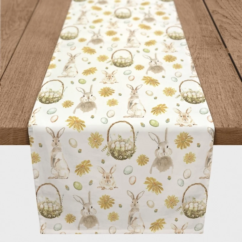 Bunnies and Baskets Easter Table Runner