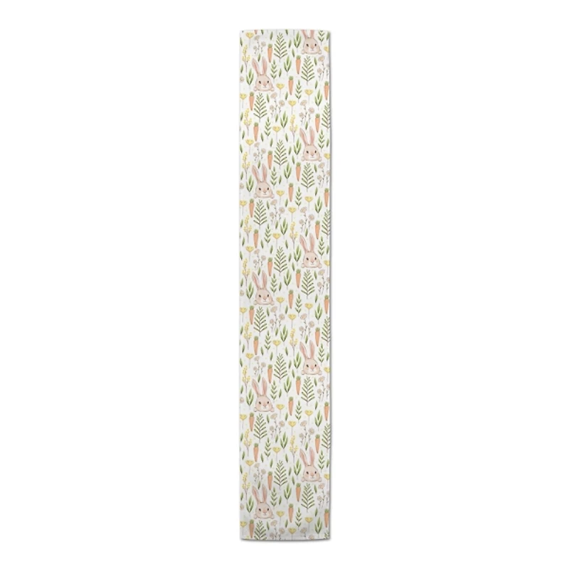 Easter Bunnies and Carrots Table Runner, 72 in.