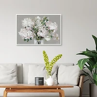 Blushing Hydrangeas Framed Canvas Art Print