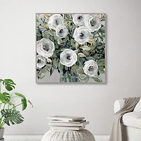 White Rose Parade Framed Canvas Art Print