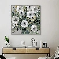 White Rose Parade Framed Canvas Art Print
