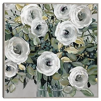 White Rose Parade Framed Canvas Art Print