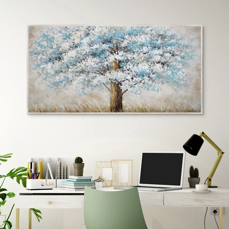 Blue Solitude Framed Canvas Art Print