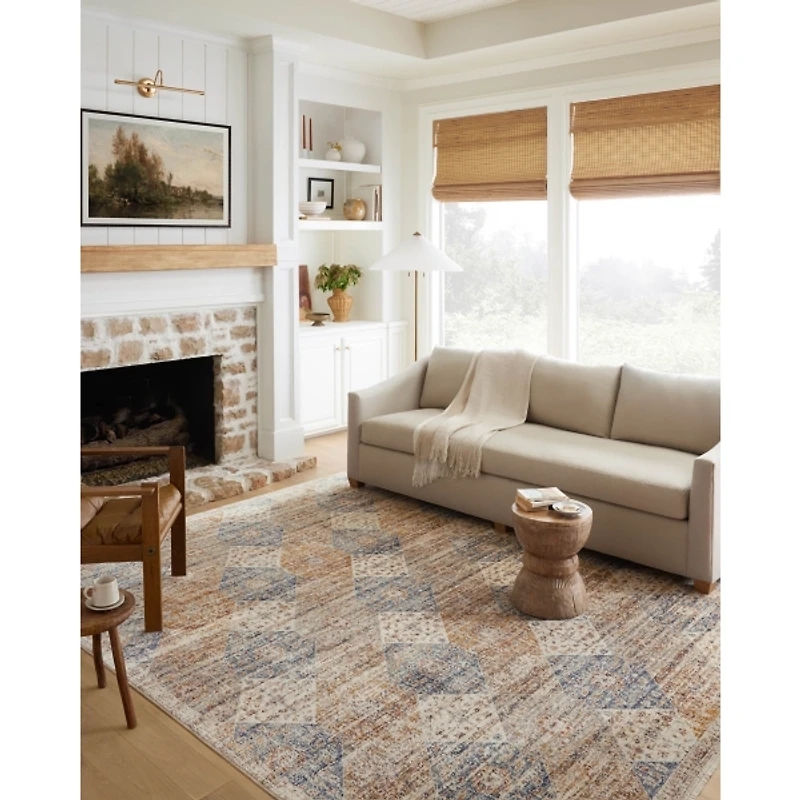 Neutral Diamond Patchwork Area Rug, 5x7
