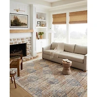 Neutral Diamond Patchwork Area Rug, 5x7